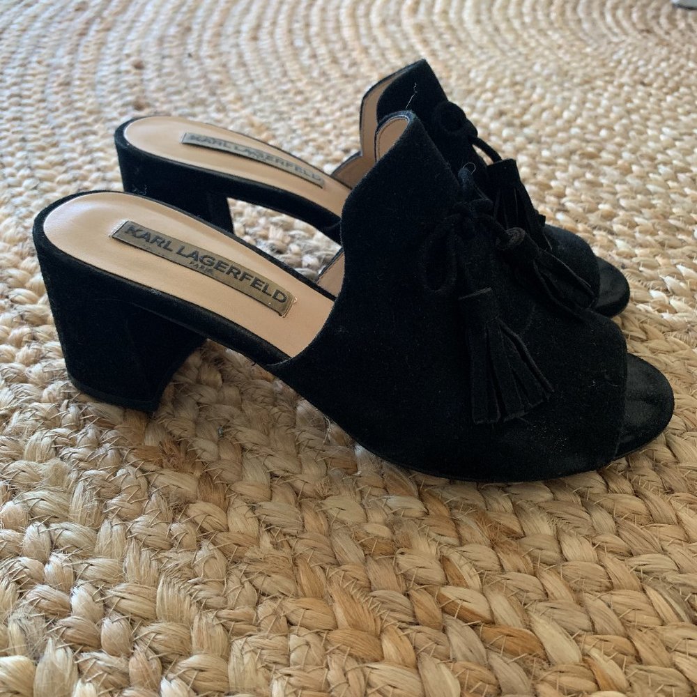 Karl Lagerfeld Black Mules